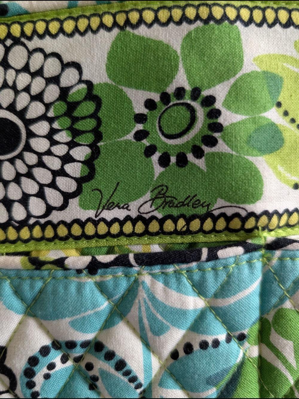 Vera Bradley Lime's Up Quilted Floral Shoulder Bowler Bag - Picture 8 of 9